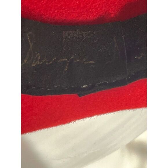 Vintage Women's Red Elegant Classic 100% Wool Felt Cloche Church Party Hat - Picture 10 of 11